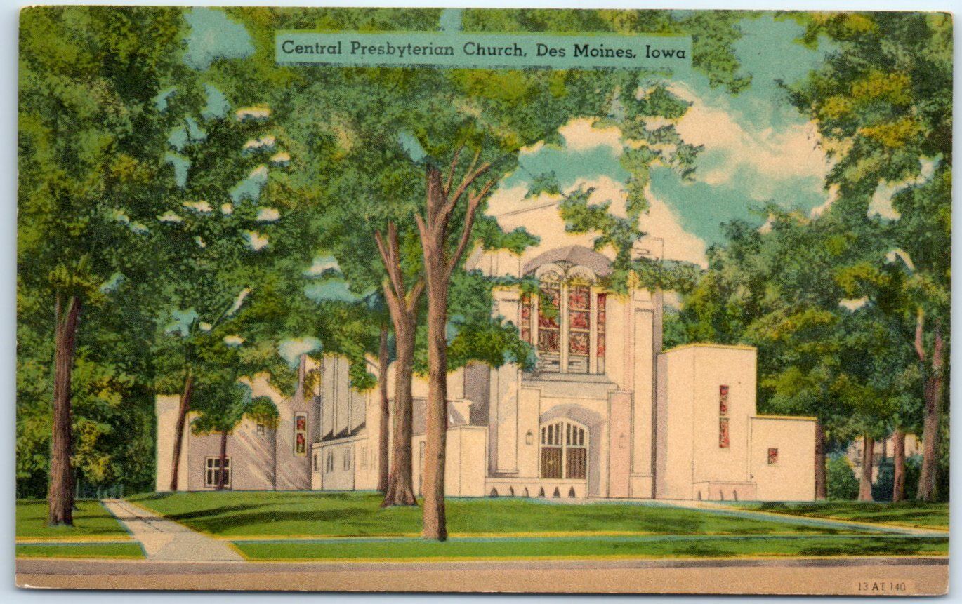 Postcard - Central Presbyterian Church - Des Moines, Iowa