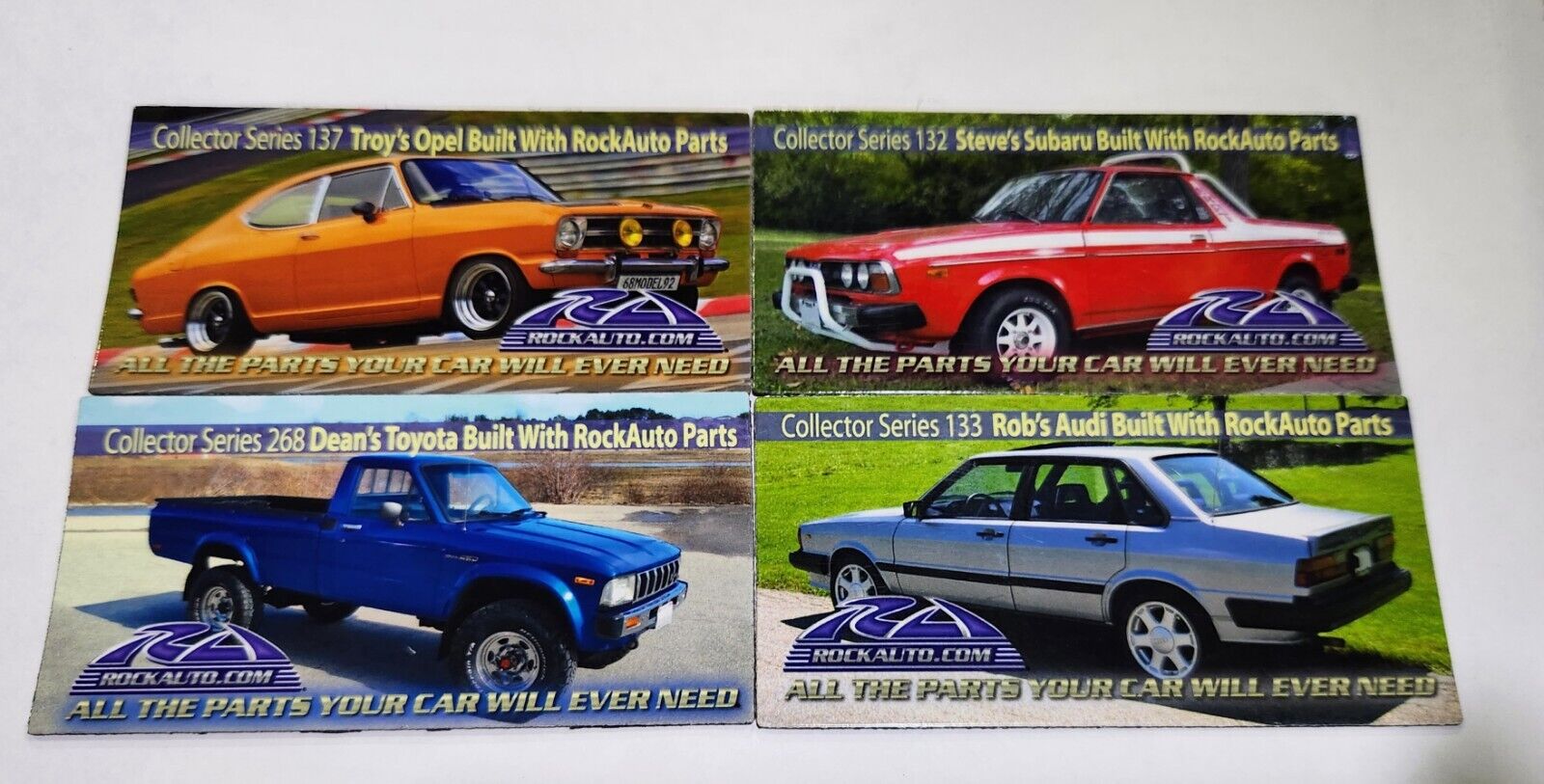 ROCK AUTO COLLECTOR SERIES MAGNETS - IMPORT LOT AUDI OPEL SUBARU (PACK OF 4)