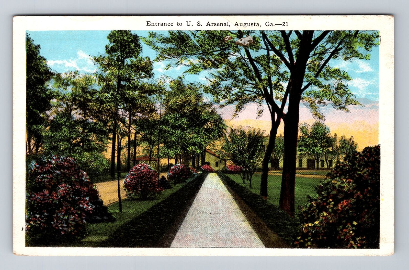 Augusta GA-Georgia, Entrance To US Arsenal, Antique, Vintage Postcard