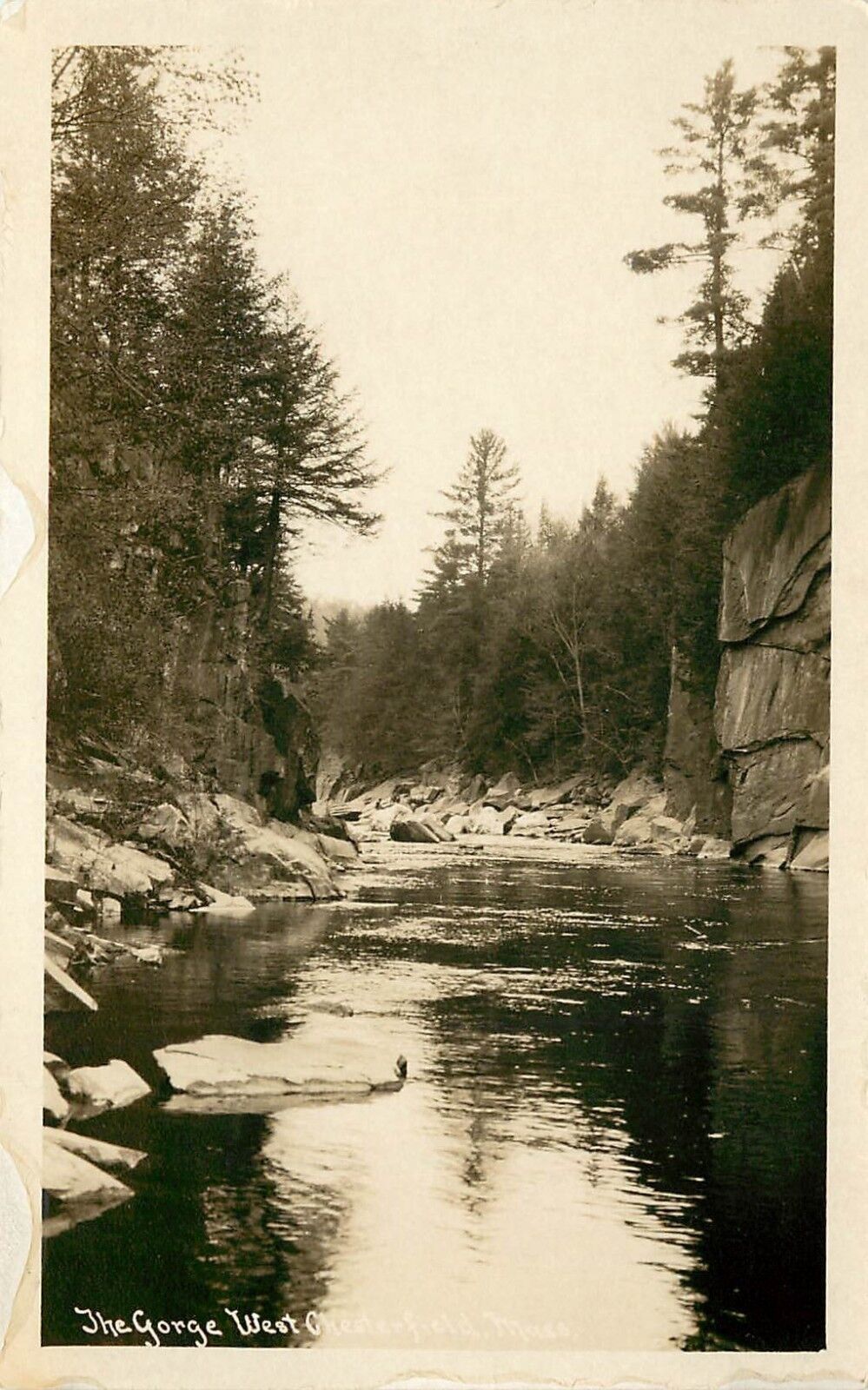 c1910 RPPC Postcard; The Gorge West Chesterfield MA Hampshire County unposted