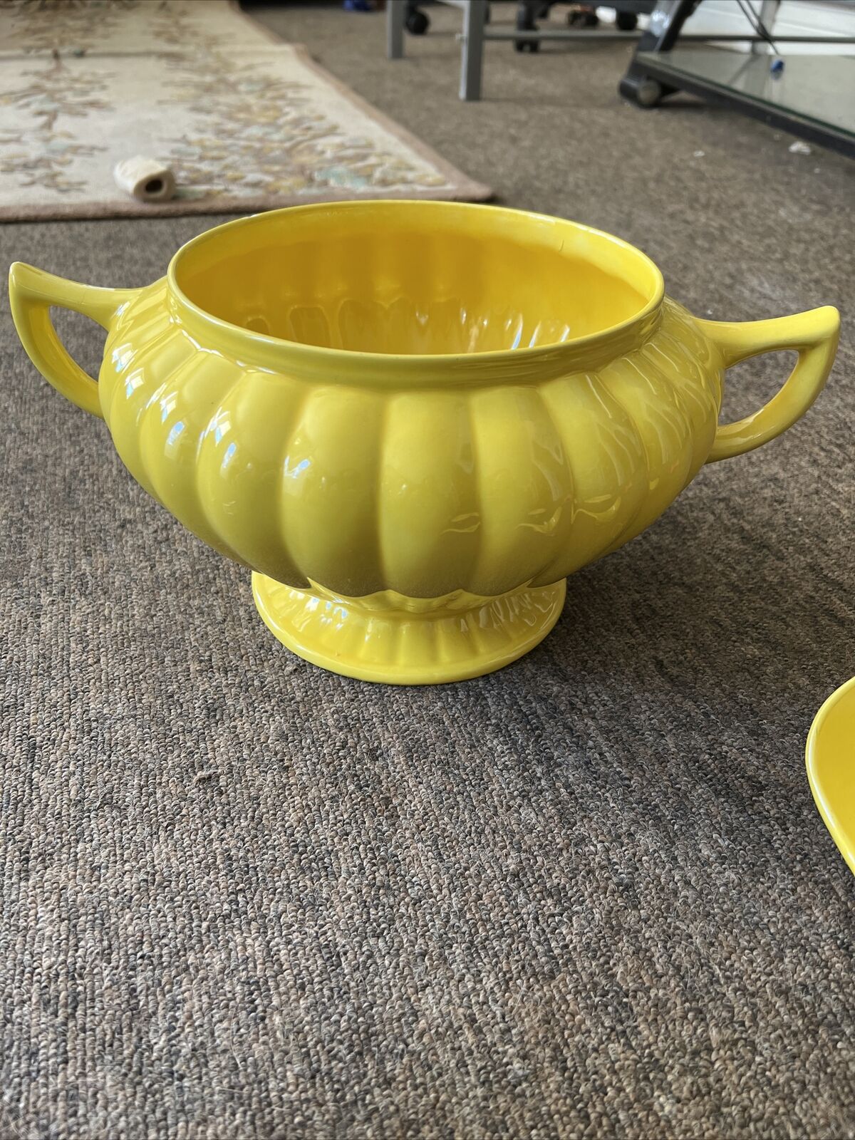 california pottery yellow tureen