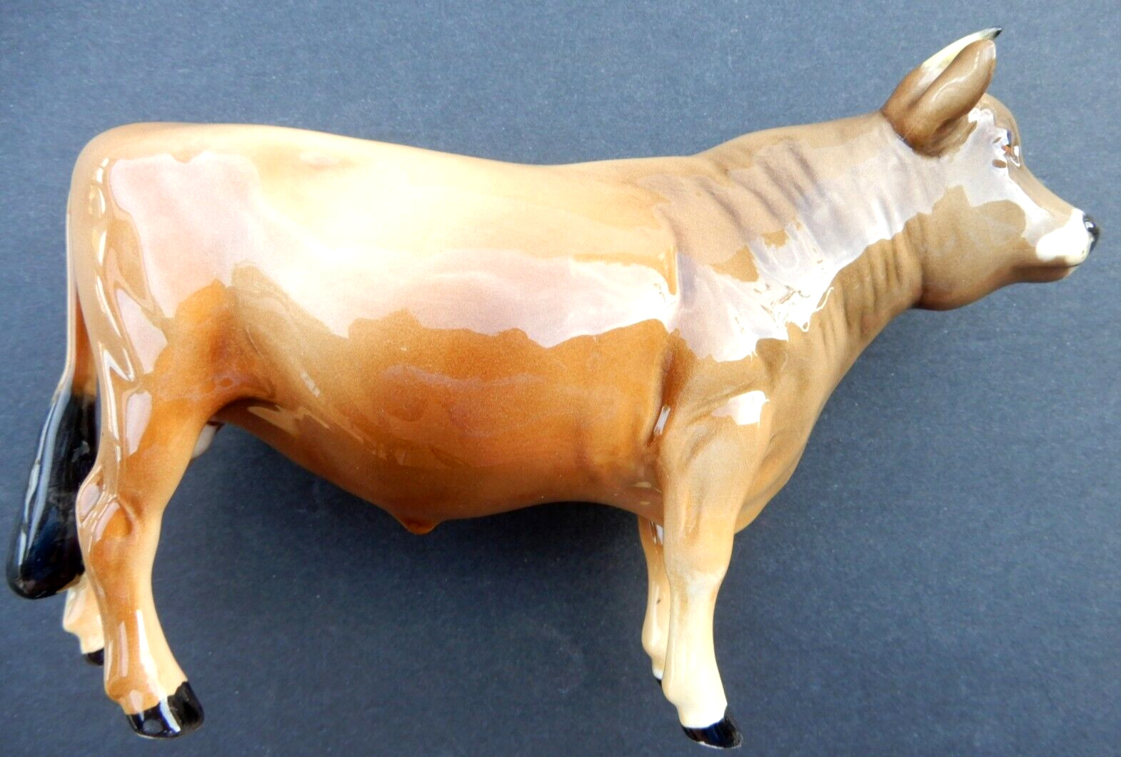 Vintage John Beswick  Cow Ceramic Porcelain Figurine Signed. 6 1/2