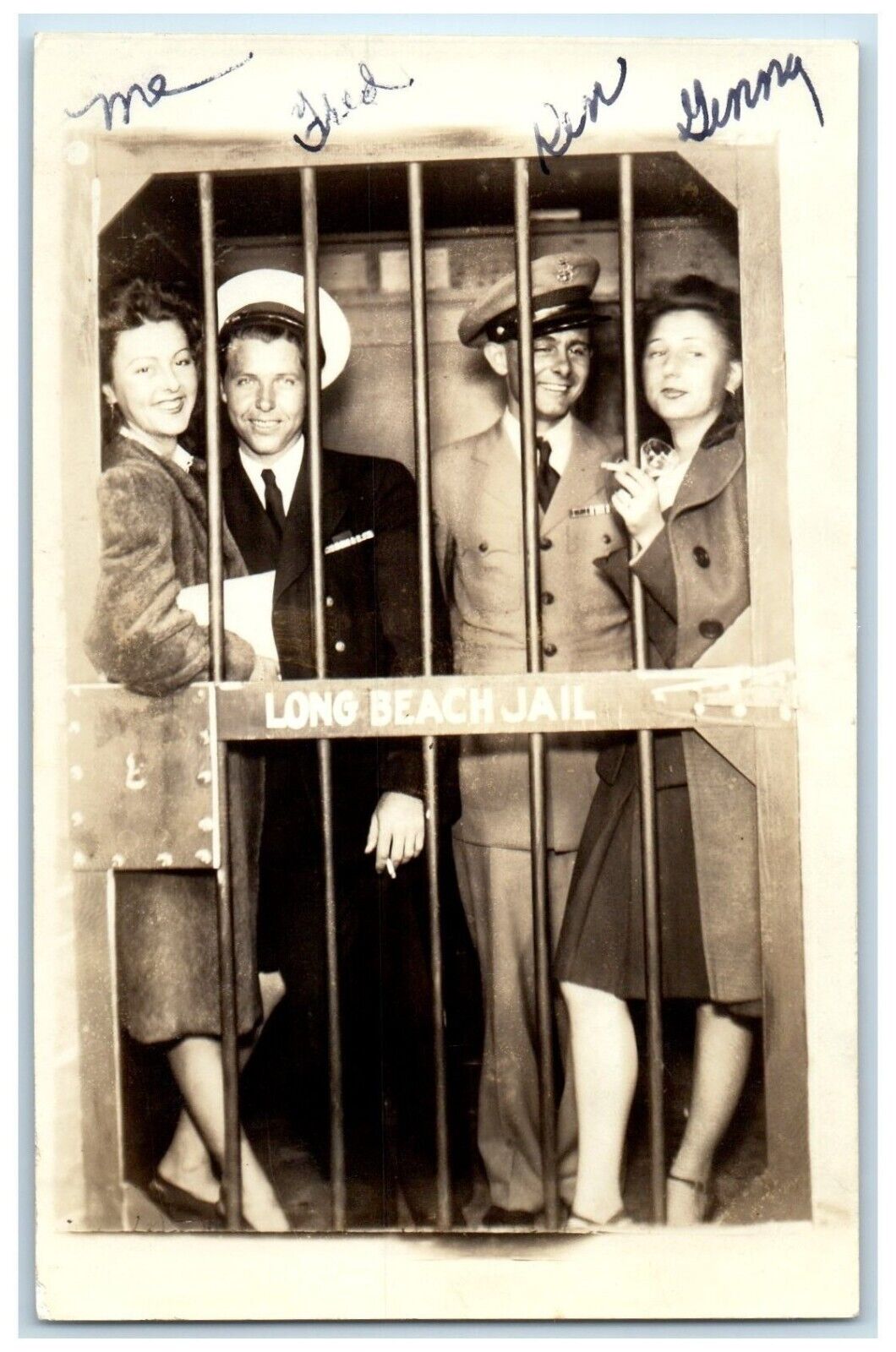 c1940s Long Beach Jail US Navy Sailors California CA RPPC Photo Vintage Postcard