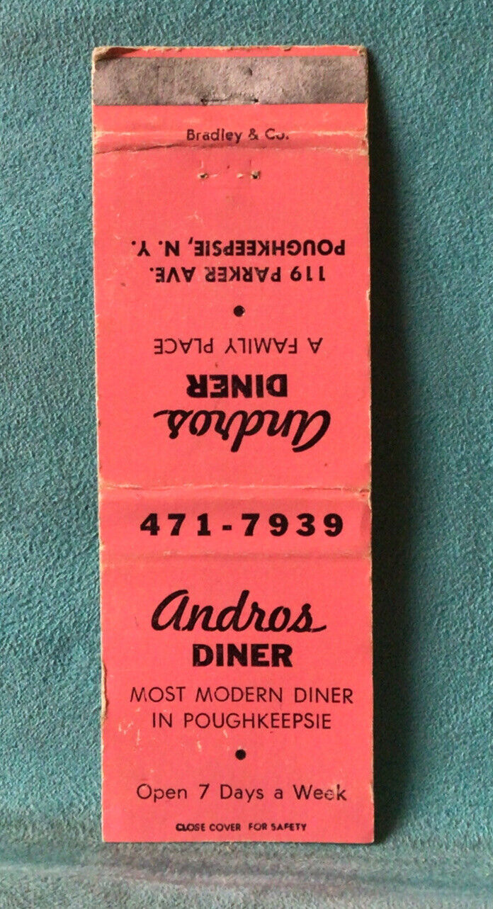 Matchbook Cover Andros Diner Poughkeepsie New York