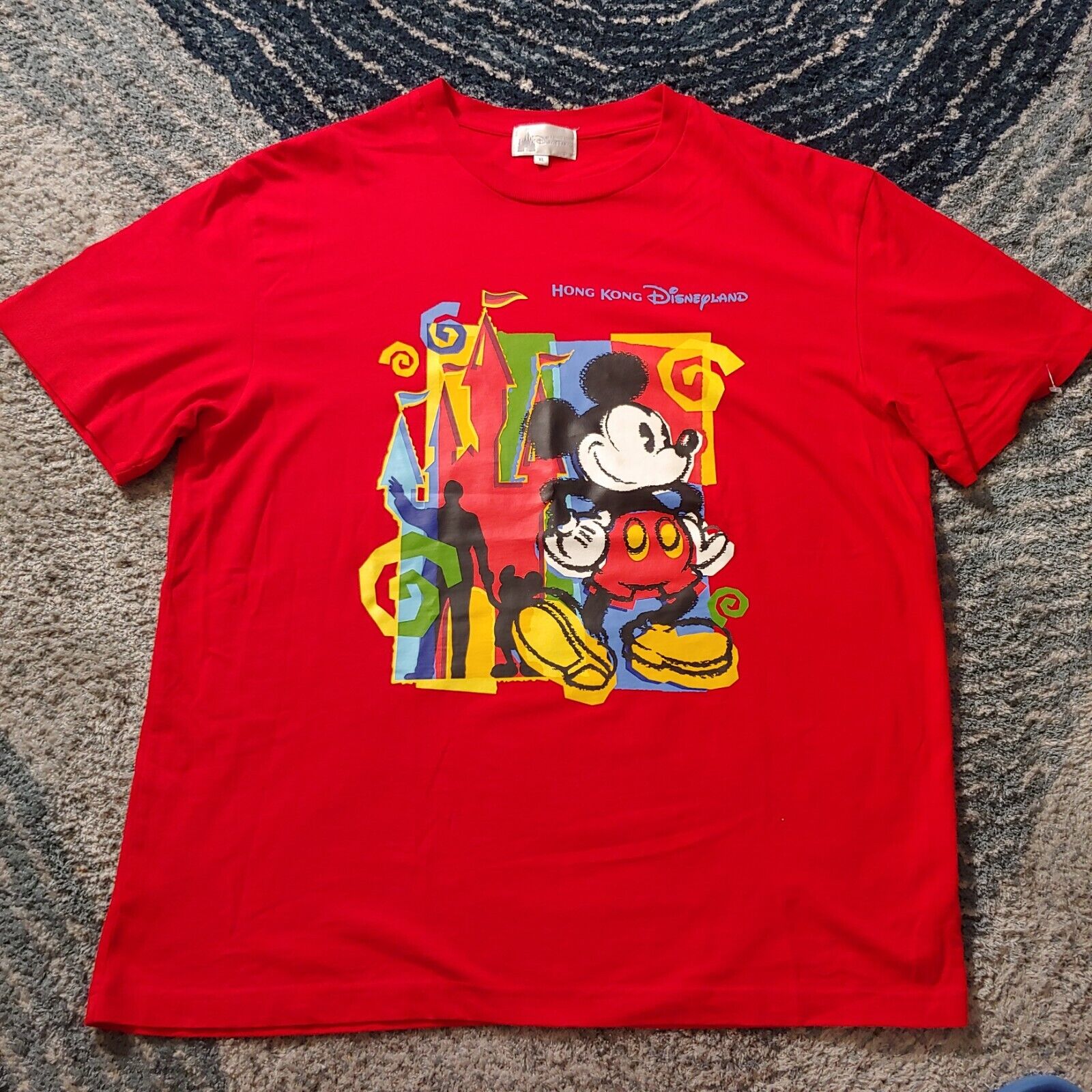Hong Kong Disneyland Mickey Mouse Red T-Shirt Sz XL