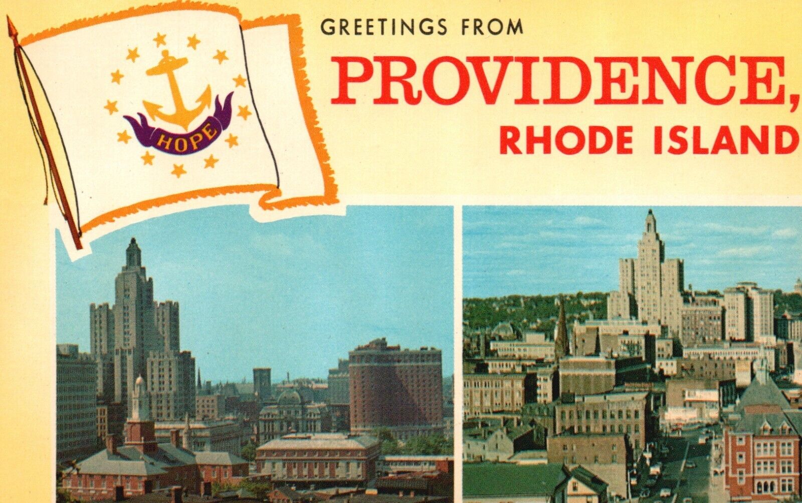 Postcard RI Providence Rhode Island Greetings Chrome Unposted Vintage PC J2416