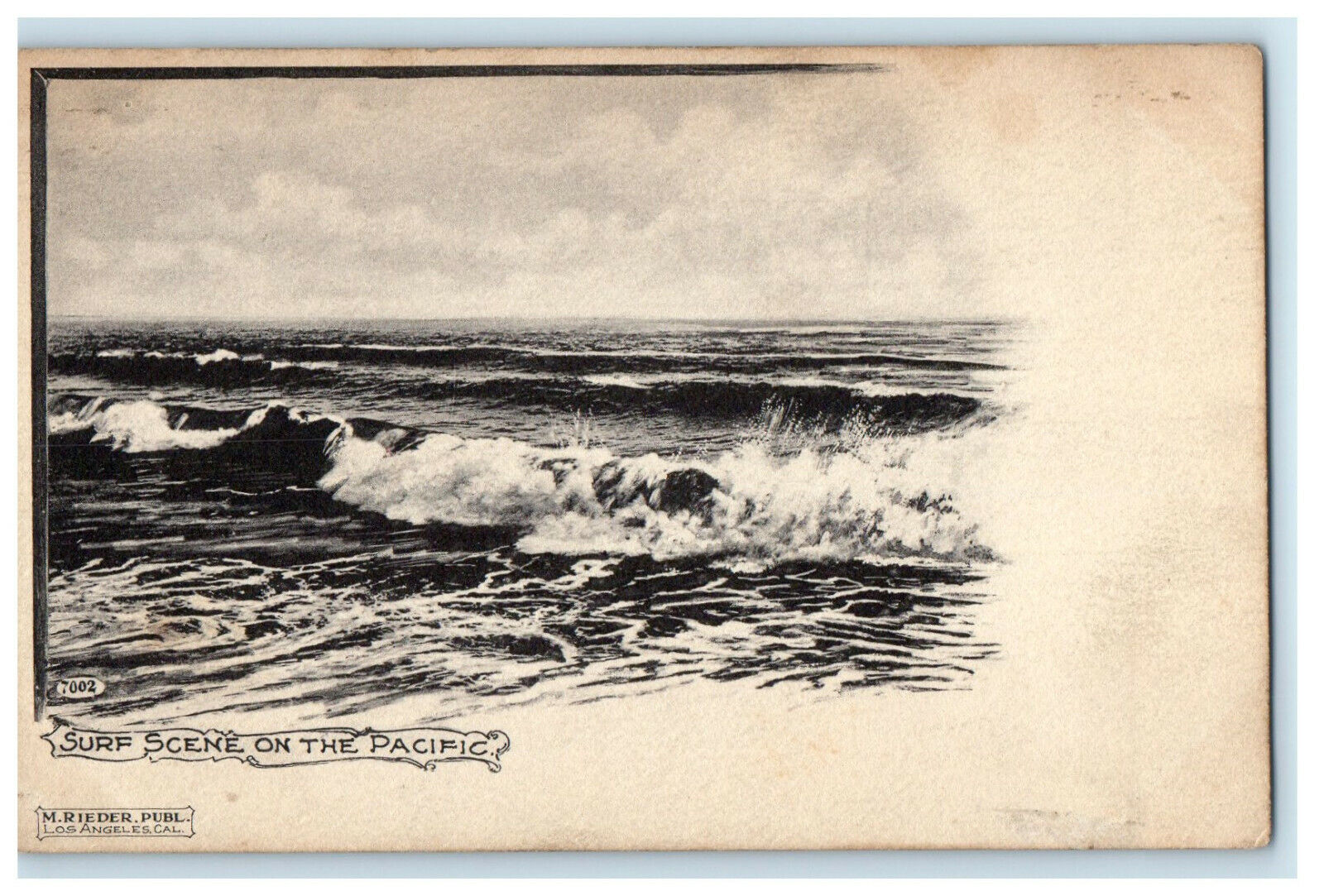 c1905 Surf Scene on the Pacific M Reider Publishing Antique Postcard