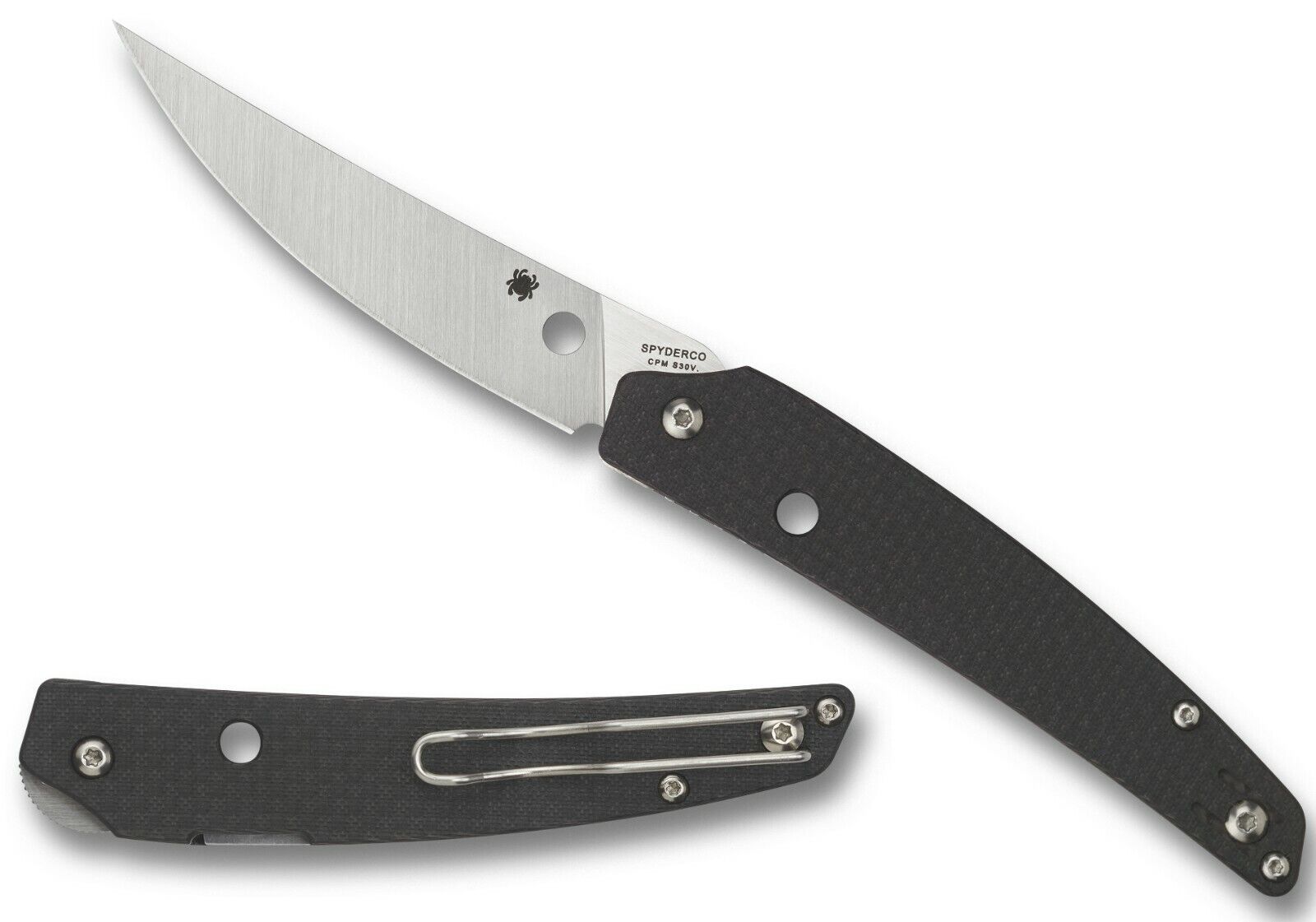 SPYDERCO Paul Alexander Ikuchi flipper Knife S30V Satin Plain Blade C242CFP L@@k