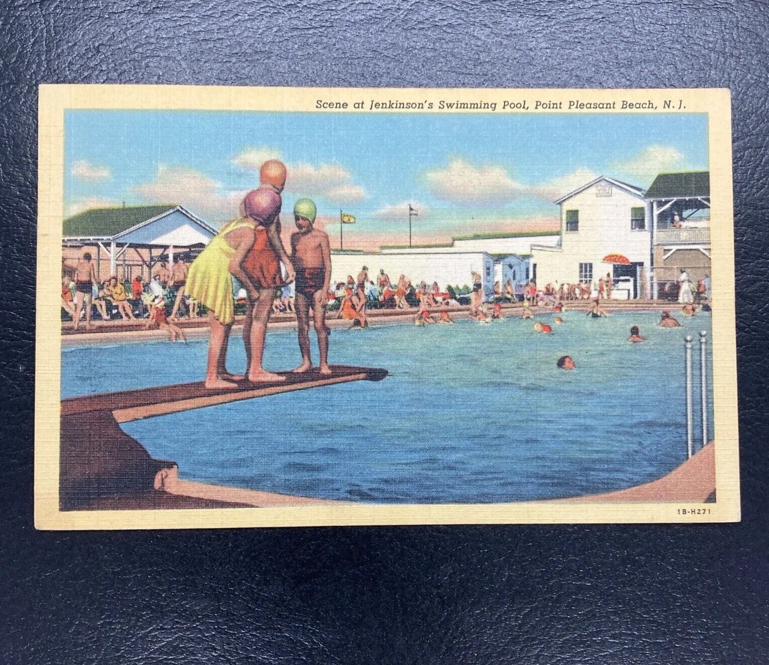 Point Pleasant Beach,NJ Scene at Jenkinson\'s Swimming Pool Teich Postcard 1948