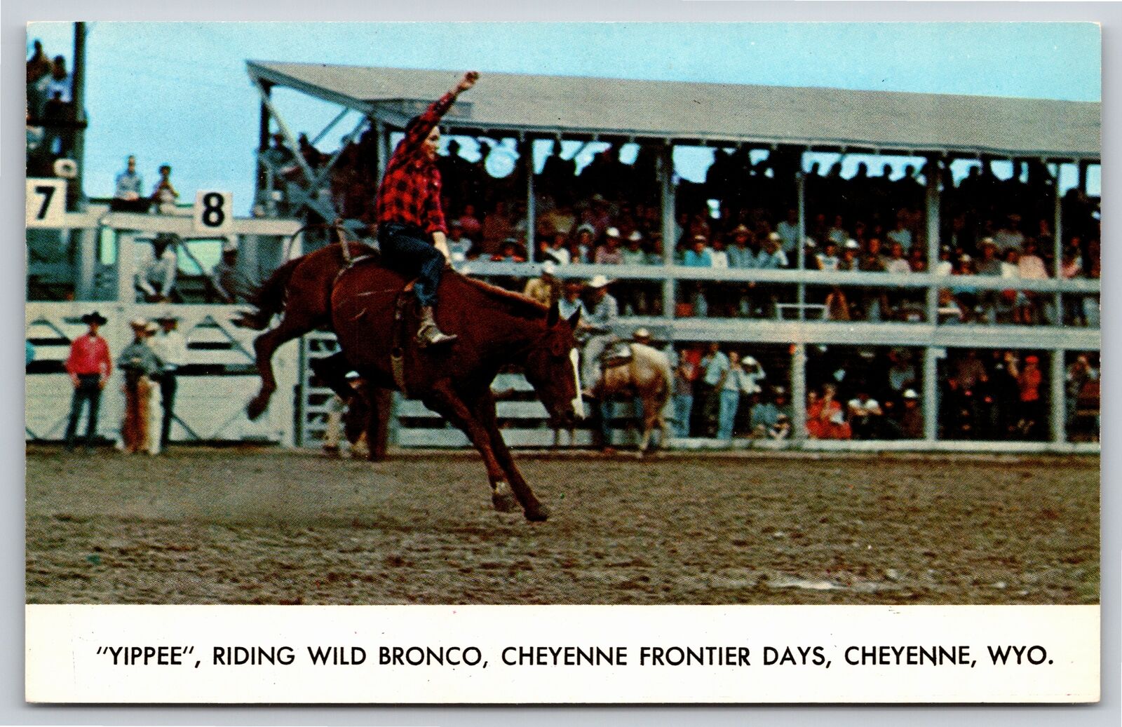 Western~Cheyenne Wyoming~”Yippee”~Riding Wild Bronco~Frontier Days~Vintage PC