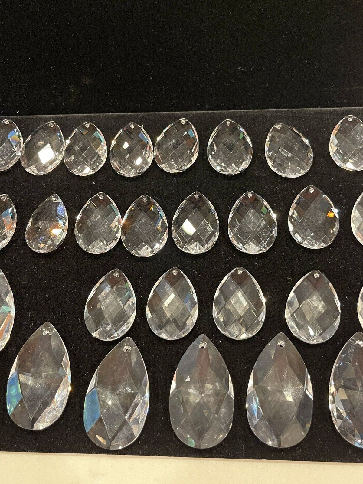 Lot Of Swarovski Crystal Teardrop Prisms-2 Sizes