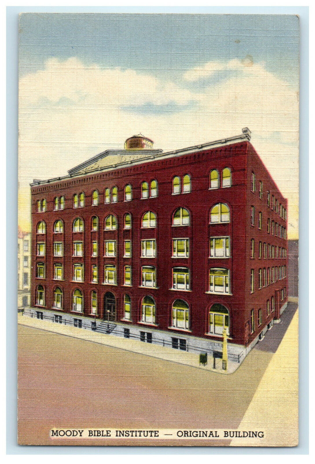c1920s Winslow IL Moody Bible Institute Original Building Chicago IL Postcard