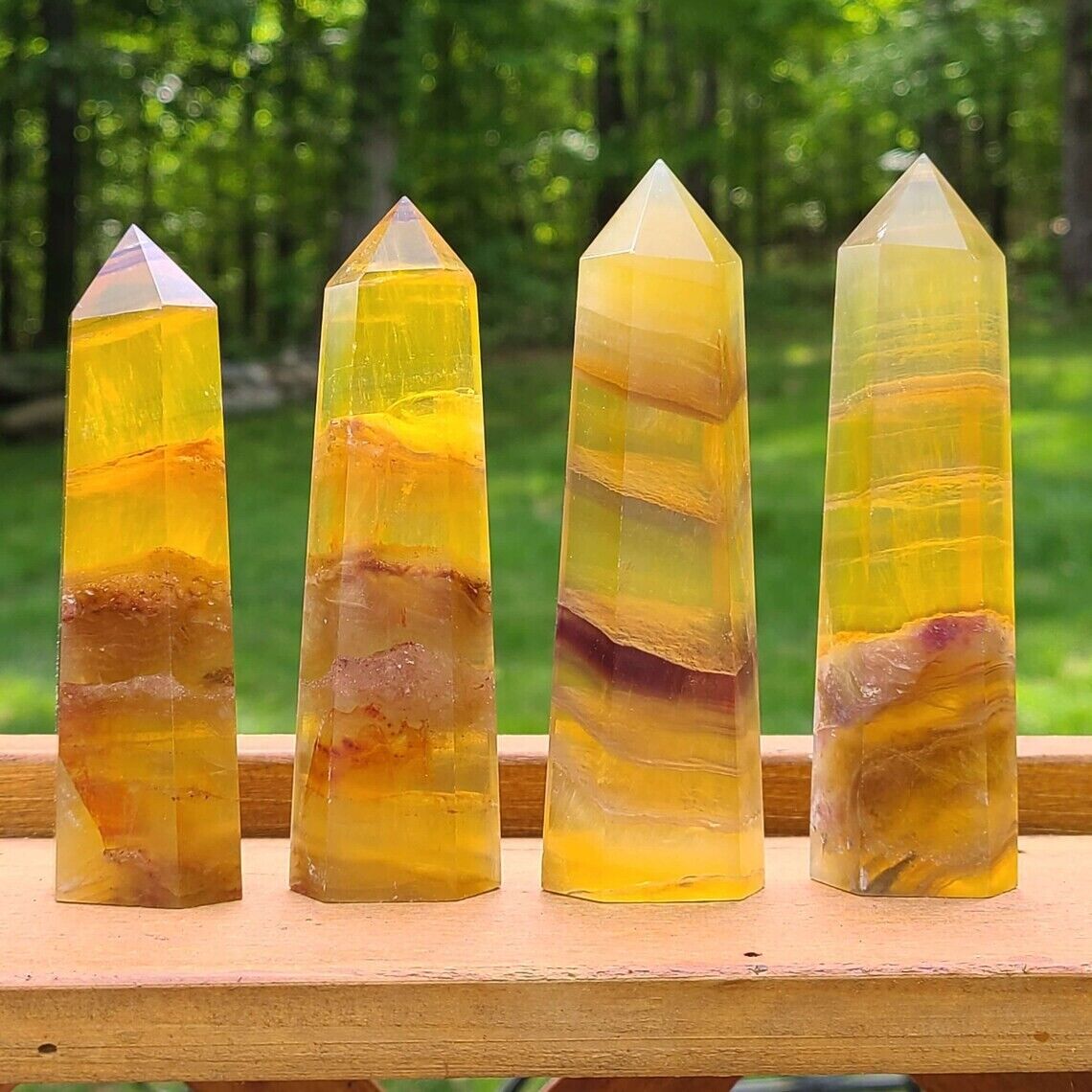 Wholesale Lot 1 Lb Natural Yellow Fluorite Obelisk Tower Crystal Wand Energy