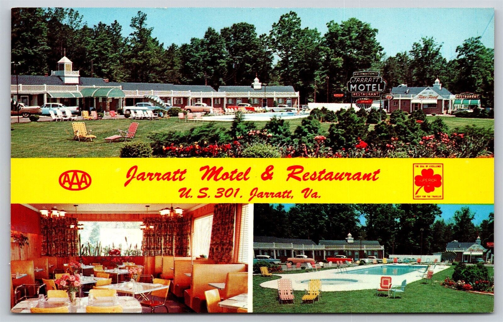 Postcard Jarratt Motel & Restaurant, Jarratt, Virginia multi-view T151