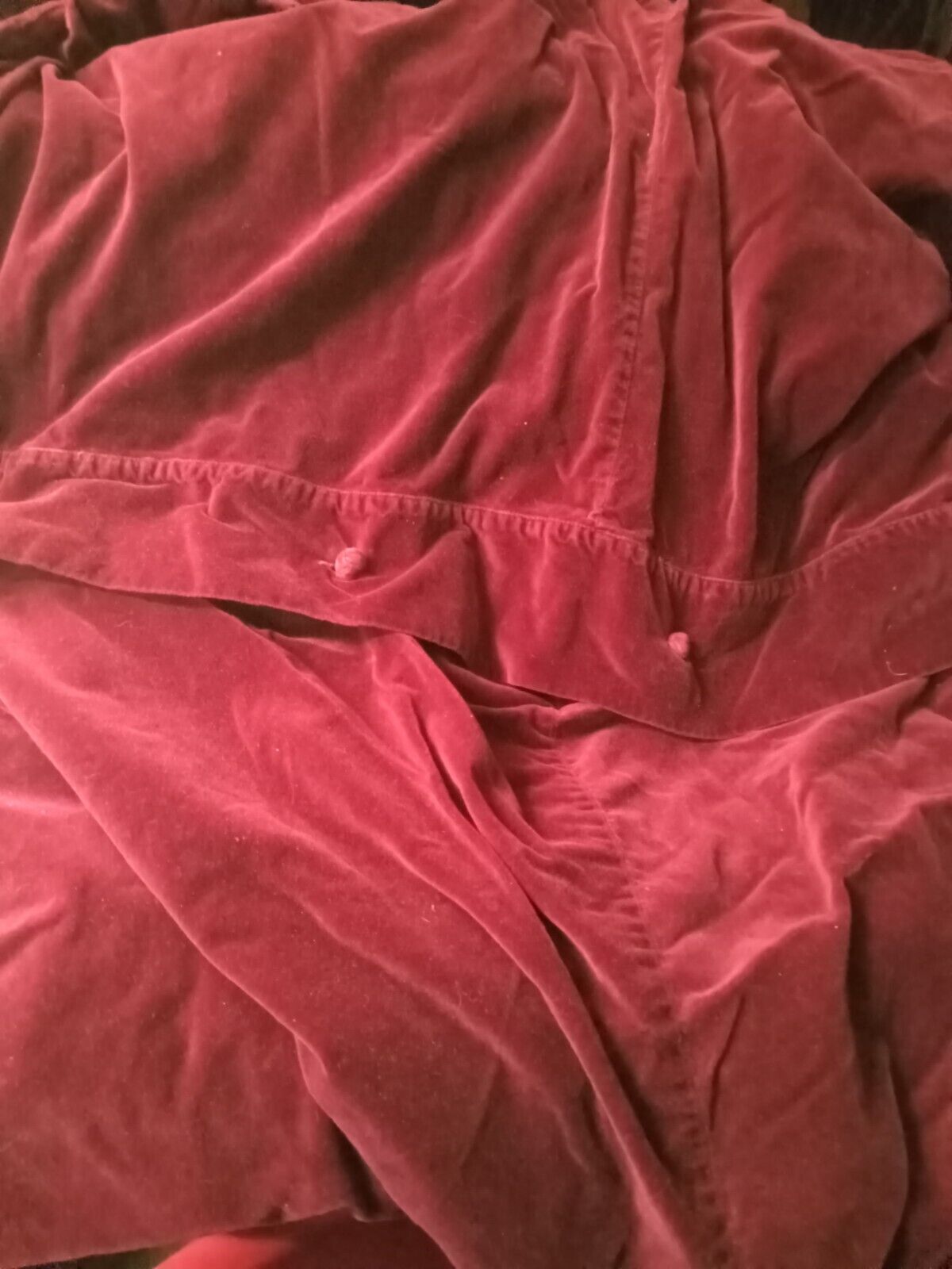Vintage Crushed Red Wine Velvet Duvet Cover With 2 Pillow Shams