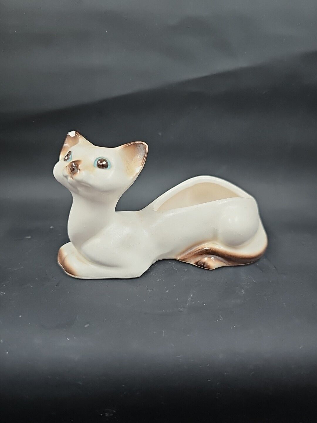 Vintage 1961 Napcoware Ceramic Siamese Cat Planter CF-6118 