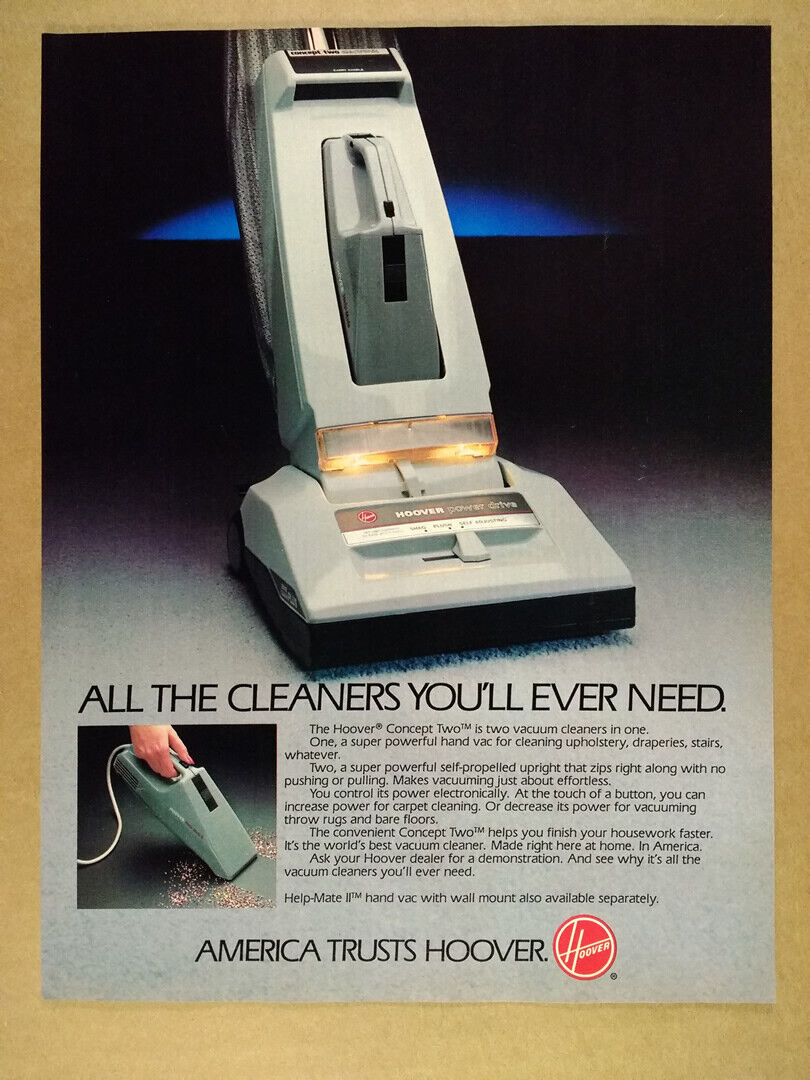 1985 Hoover Concept Two Vacuum Cleaner vintage print Ad