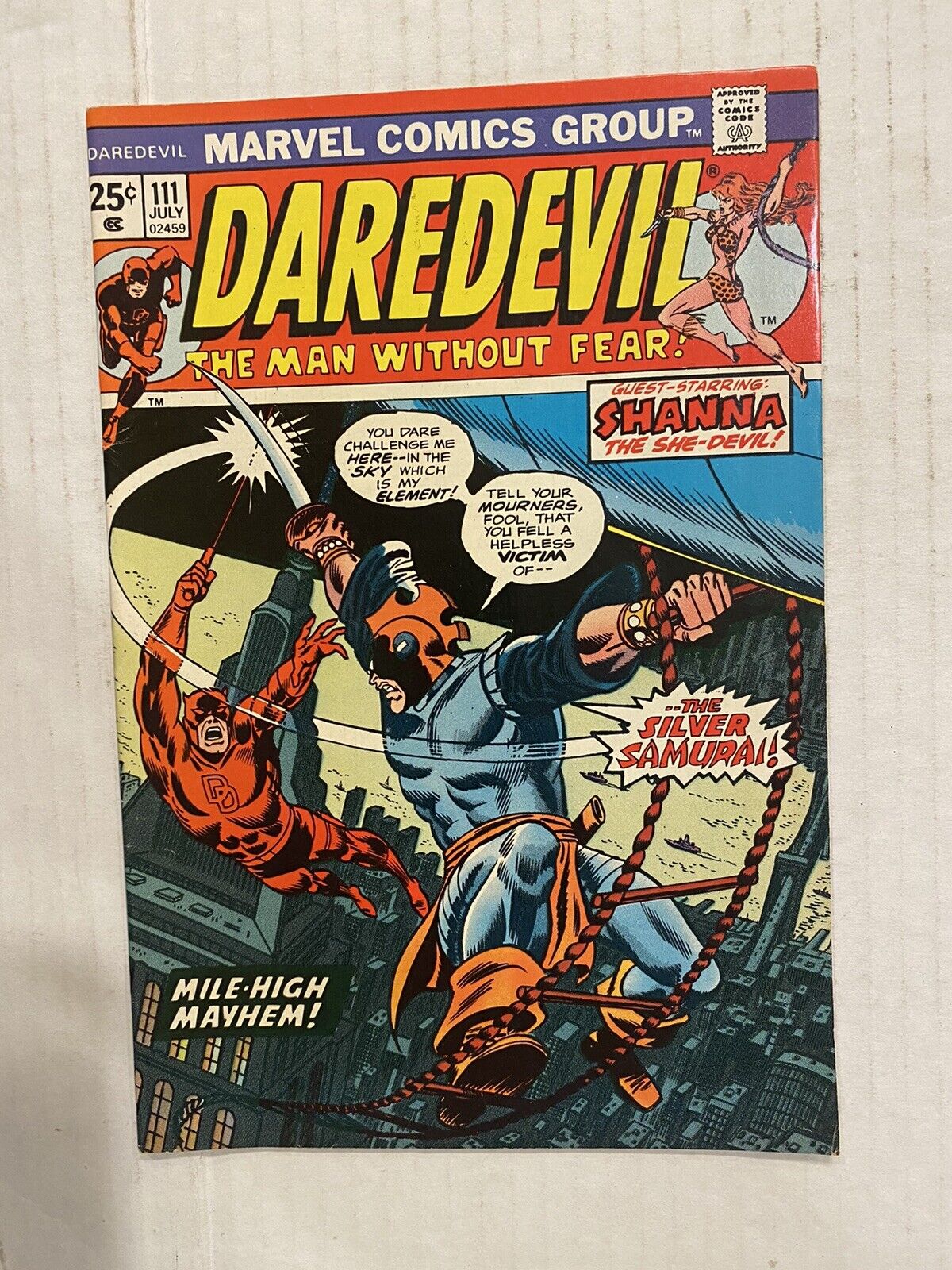 Daredevil #111 1st App. Silver Samurai Marvel Marvel 1974 🔥🔥🔥🔥 Black Widow