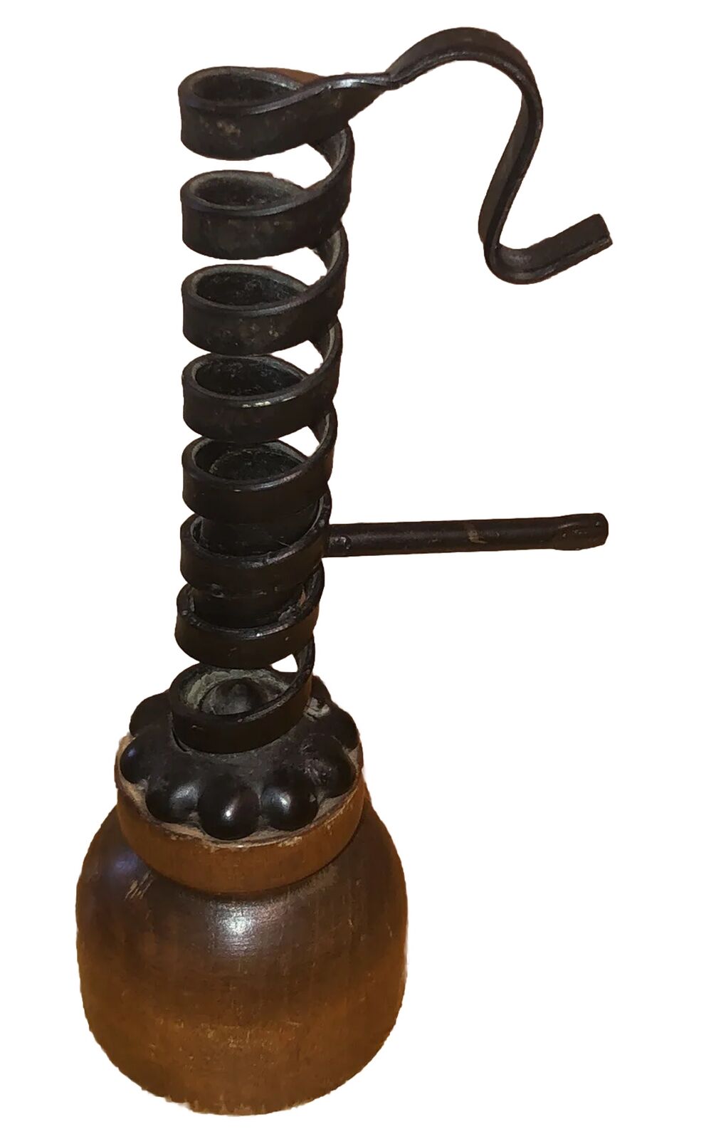 Courting Candle Antique Cast Iron Adjustable Spiral Candlestick Primitive Nice