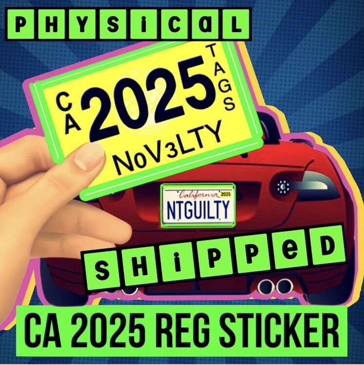 CA 2025 Dmv Yellow Sticker ship  Reg Sticker Tag California Car License Ca Plate