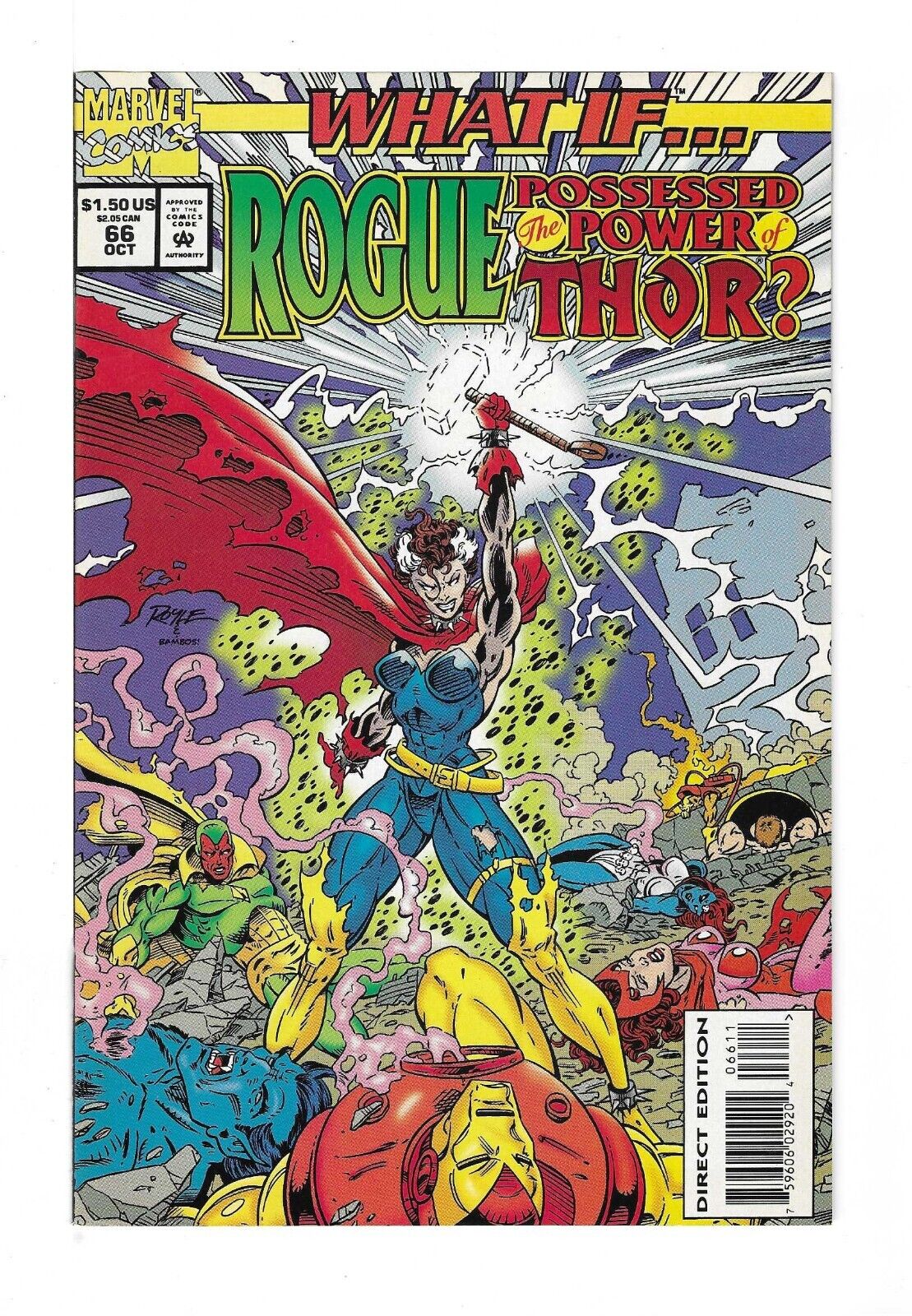 WHAT IF...? #66 --- ROGUE POSSESSED THE POWER OF THOR HI-GRADE 1994 NM-