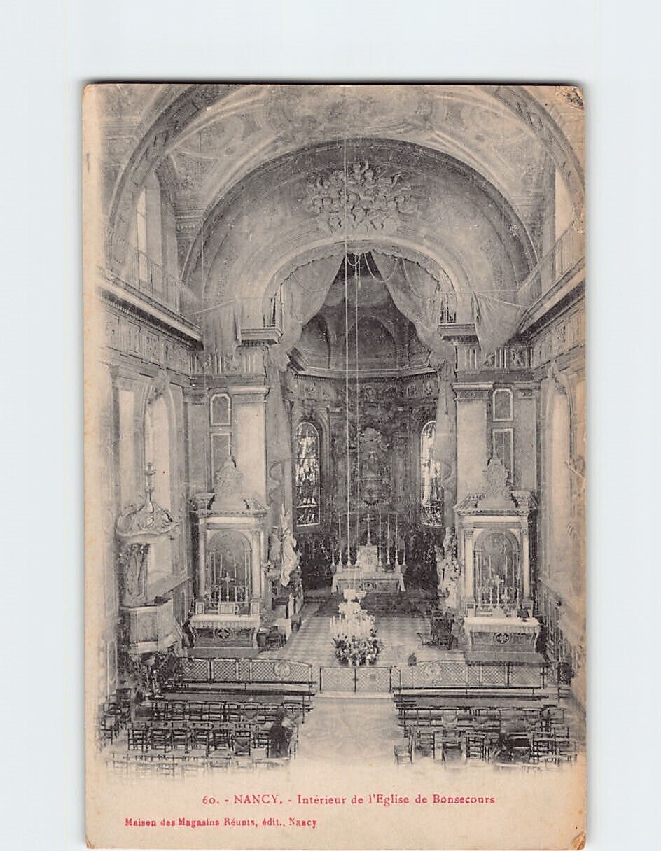Postcard Interieur de l\'Eglise de Bonsecours, Nancy, France