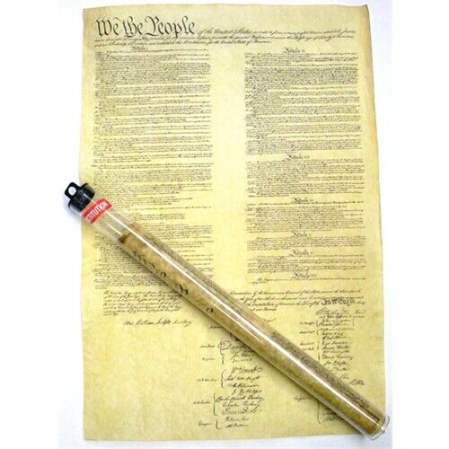 US CONSTITUTION FULL SIZE REPLICA ON ANTIQUED GENUINE PARCHMENT 23 X 29 NEW 
