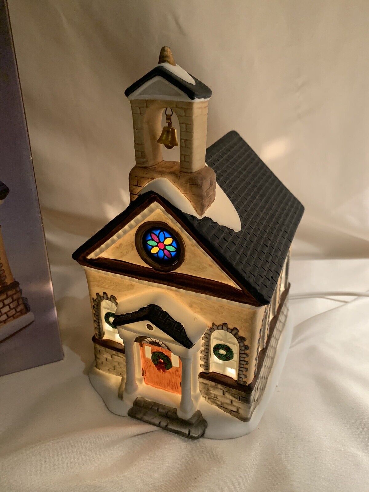 Galleria Inc. Hand Painted Fine Porcelain Church Holiday Light Up Decoration