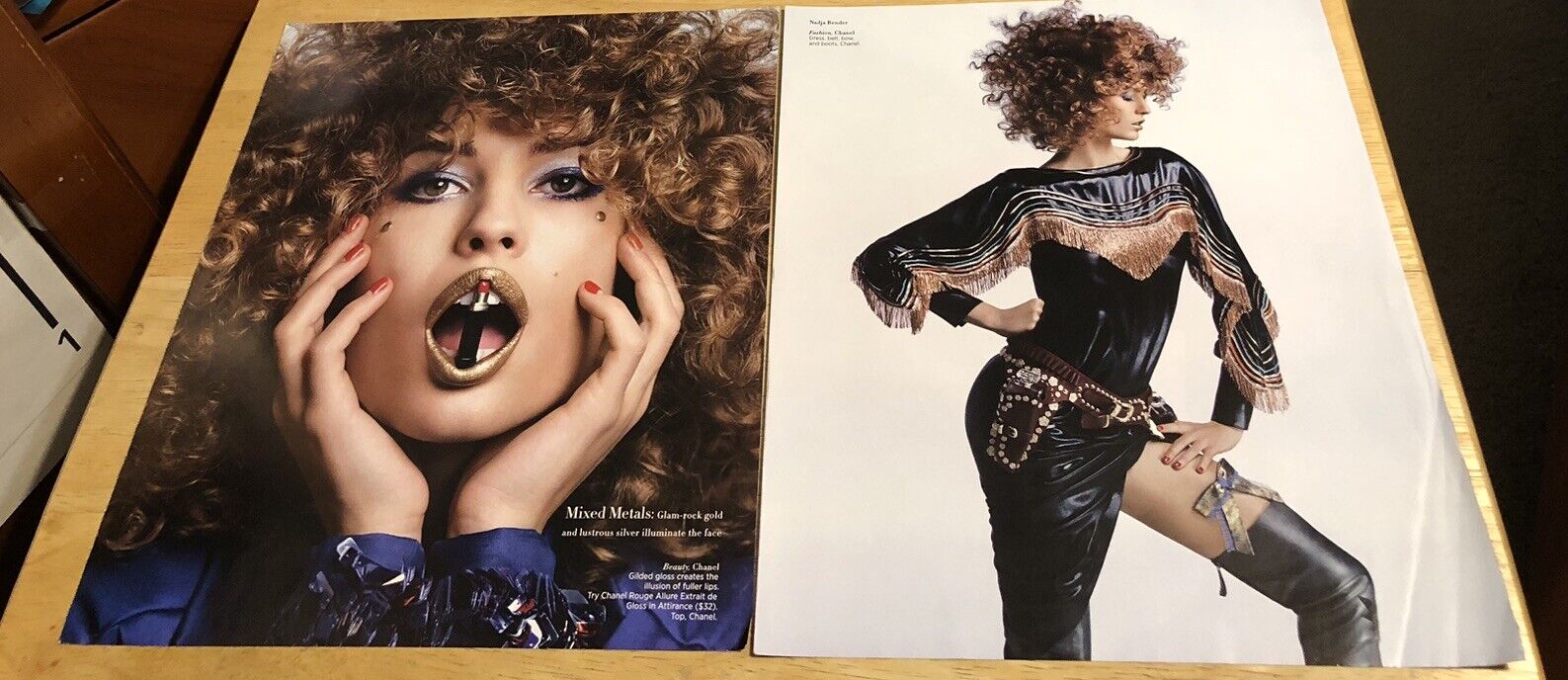 NADJA BENDER -  2-Page Magazine Beauty, Fashion Print Clipping