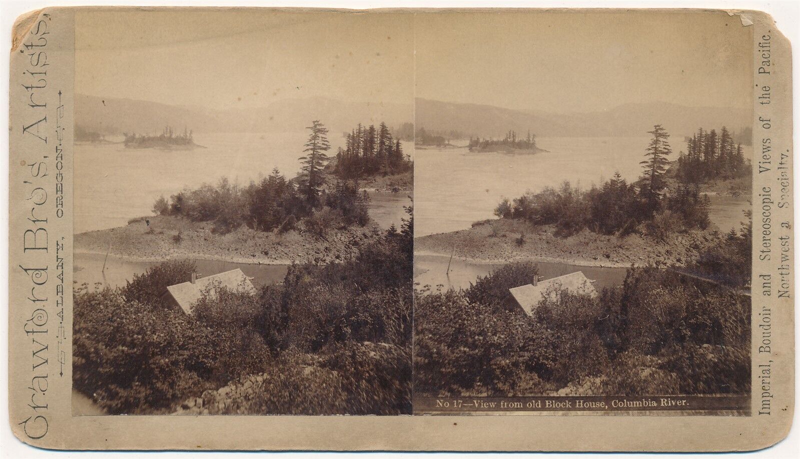 OREGON SV - Columbia River - View from Block House - Crawford 1870s