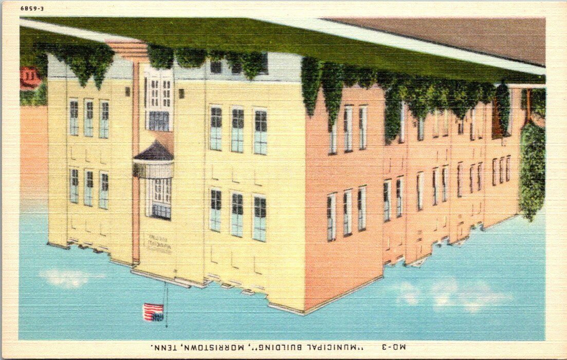 Vintage Linen Postcard Morristown Tennessee Municipal Building 