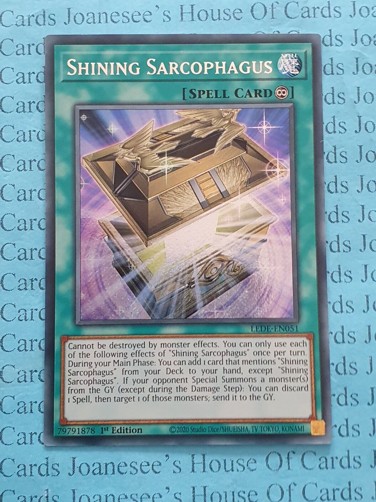 LEDE-EN051 Shining Sarcophagus Secret Rare Yu-Gi-Oh Card 1st Edition New