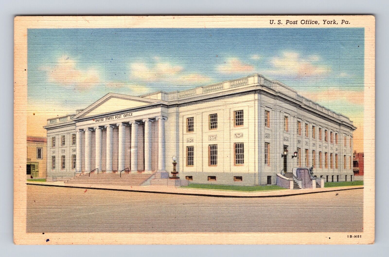 York PA-Pennsylvania, U.S Post Office, Antique Vintage Souvenir Postcard