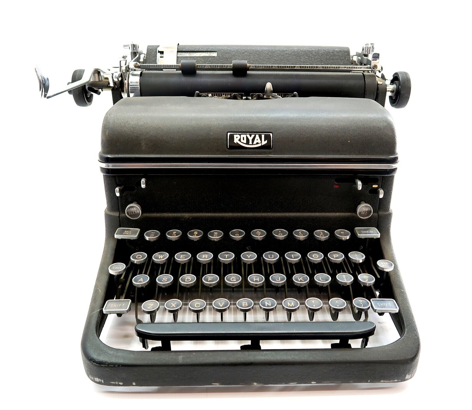 Vintage 1947 ROYAL KMM Magic Margins Typewriter with Glass Keys WORKS W/ ISSUES