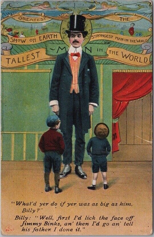 1911 BAMFORTH Freak Comic Postcard Two Boys with \