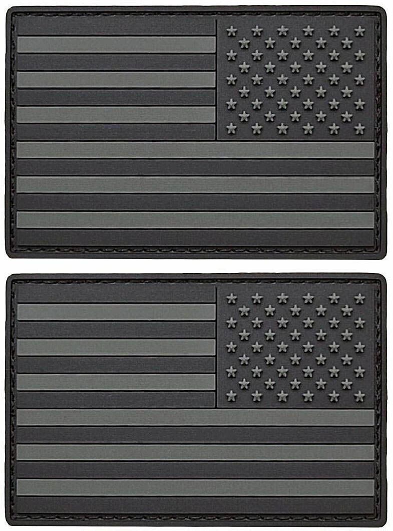 Reversed USA American Flag PVC Rubber Patch  || 2PC  3\