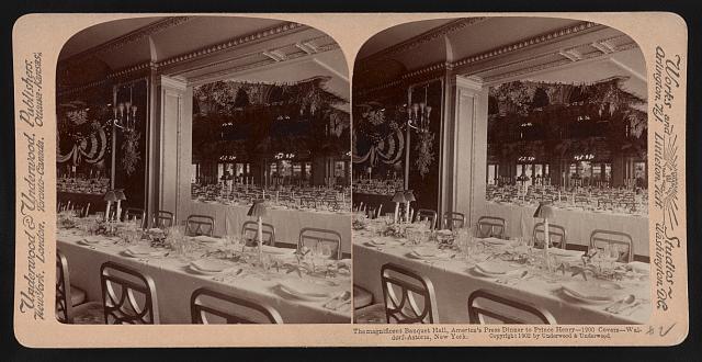 The magnificient Banquet Hall America\'s Press Dinner to Prince Henry Old Photo 1