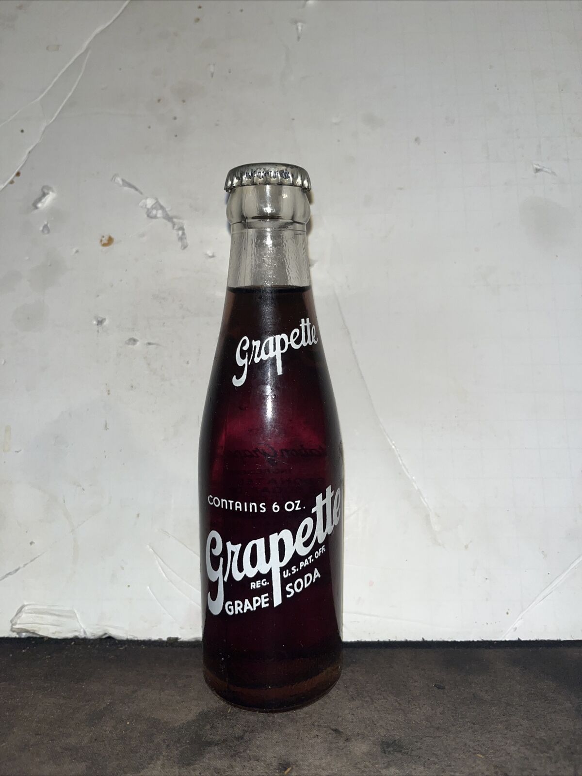 Full 6 Oz. Grapette Grape Soda Bottle Camden Ark.