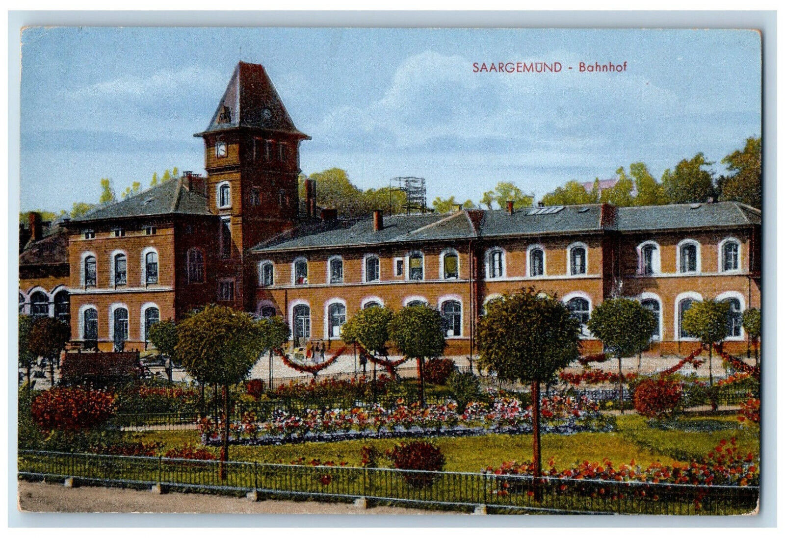 Sarreguemines Moselle Grand Est France Postcard Railroad Station c1910