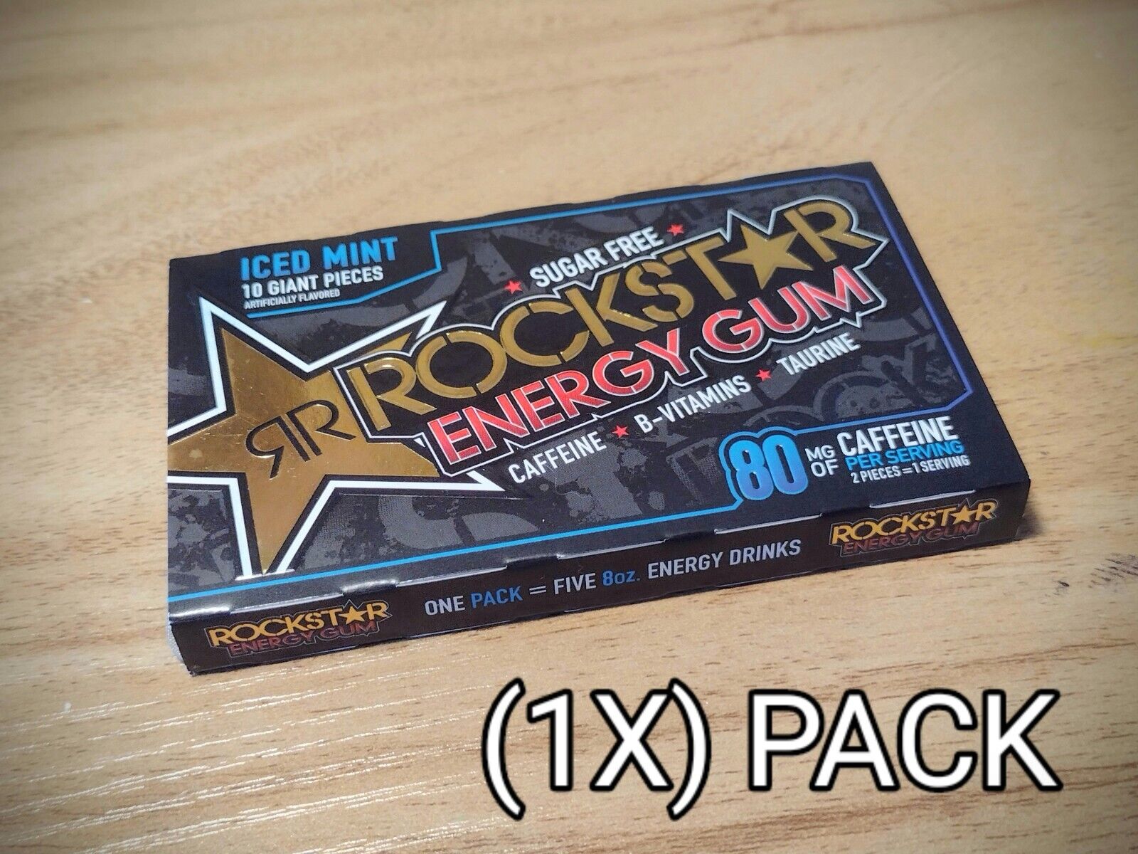 RARE ROCKSTAR ENERGY DRINK GUM ICED MINT - (1X) UNOPENED SEALED Pack