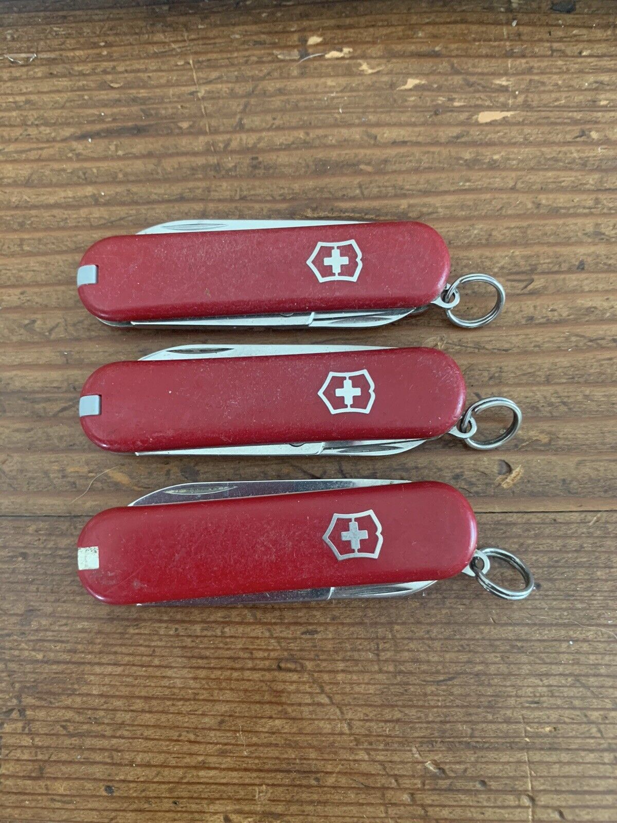 Lot Of 3 Victorinox Swiss Army 58mm Classic SD Pocket Knives - $.02 Shipping