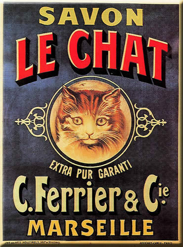 French Advertising Sign - Savon Le Chat Cat Soap