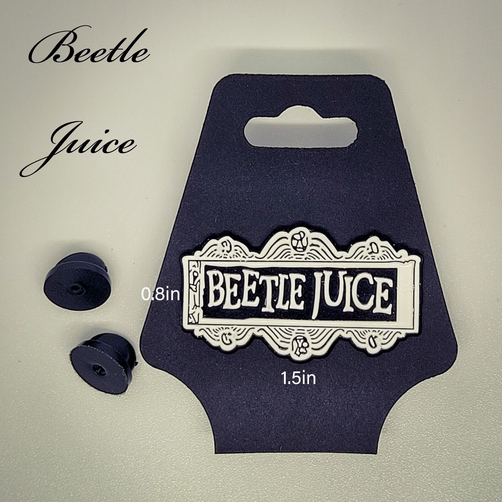 Beetle Juice Title Pin, Replacement Backs Included
