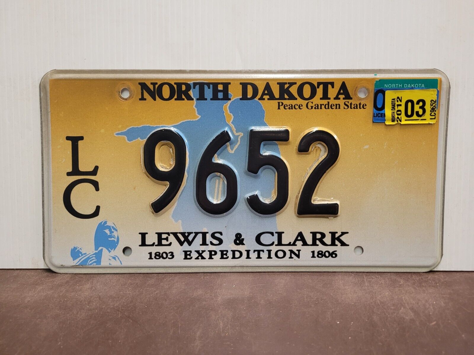 2012 North Dakota SPECIALTY LEWIS AND CLARK License Plate Tag Original.