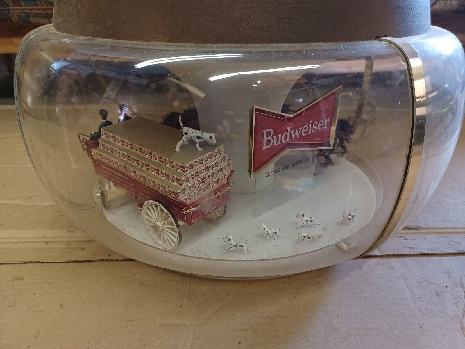 Vintage Budweiser  Carousel Clydesdale Parade Hanging Lamp Light -Non Functional