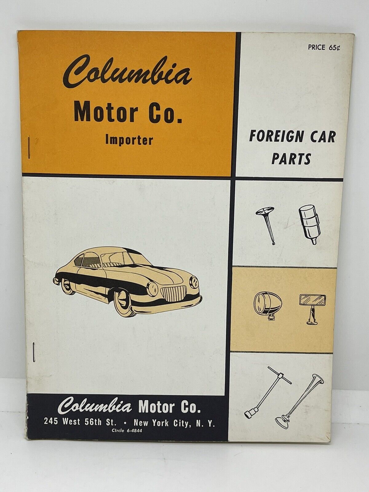 Vintage Original Mid - Late 1950\'s Columbia Motor Co. Foreign Car Parts Catalog