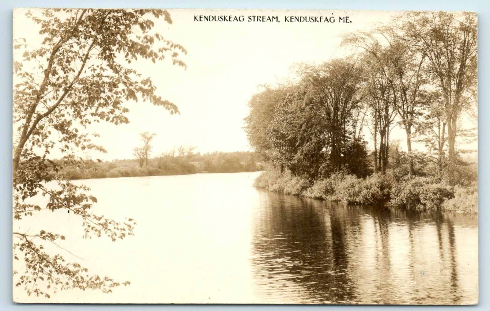 Postcard Kenduskeag Stream, Kenduskeag Maine RPPC A148