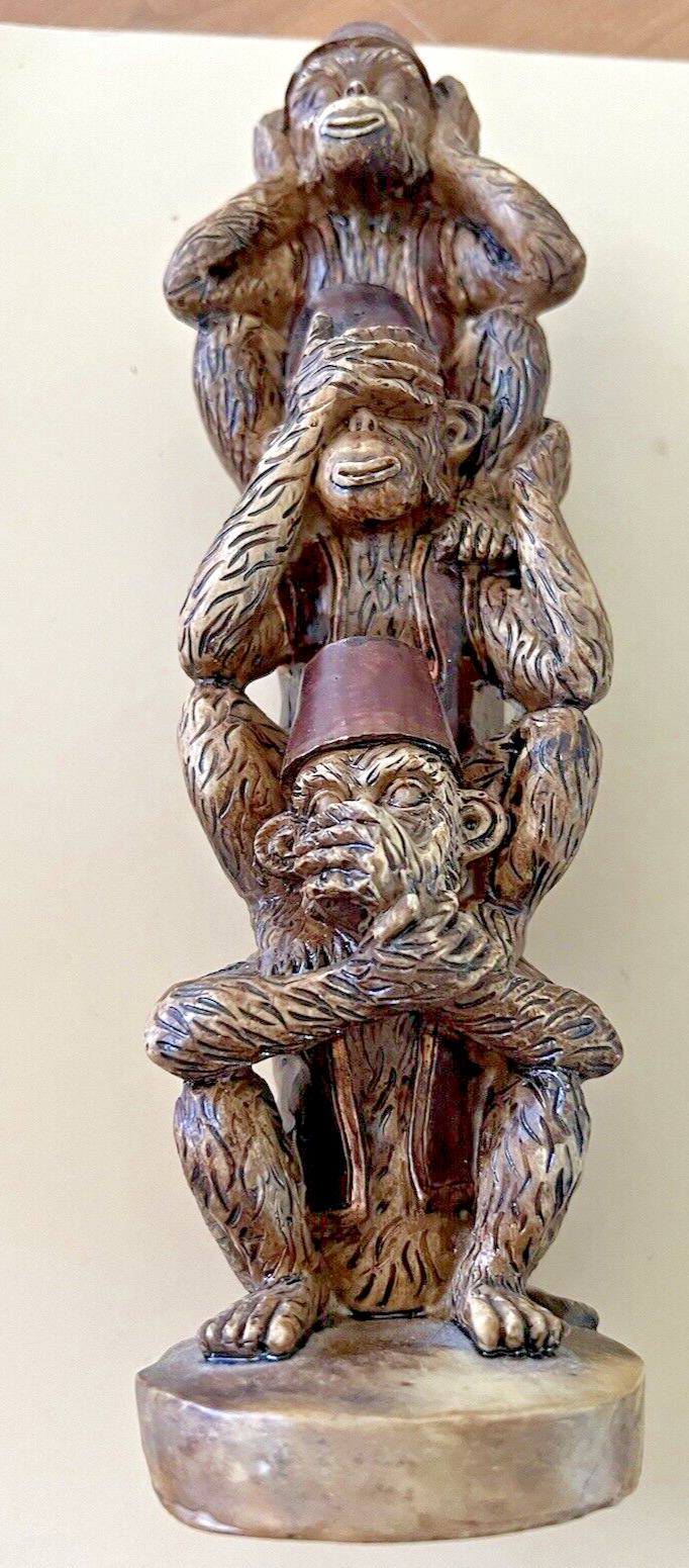 Vintage Monkey Figurine “Speak, See, Hear No Evil” Table Top Decor