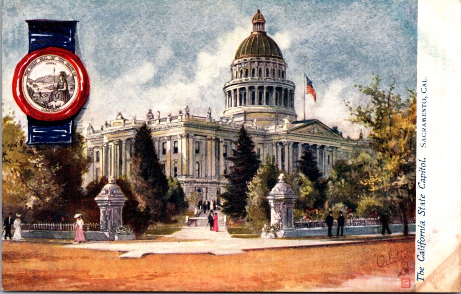 Oilette State Capitols Postcard California State Capitol in Sacramento CA Unused