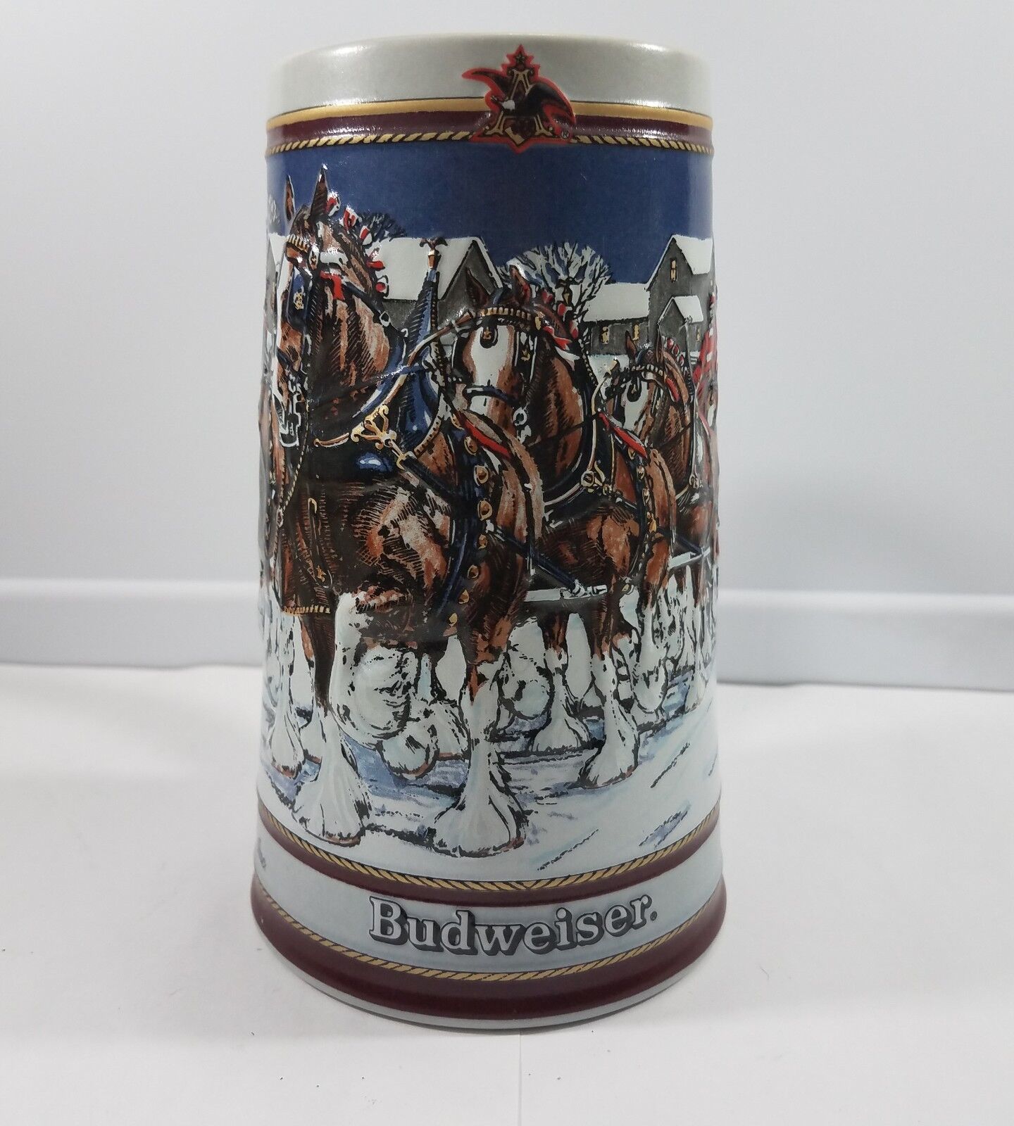 Vintage Anheuser Busch Budweiser Stein Beer Mug Bud Clydesdale 1989 Vintage Mug
